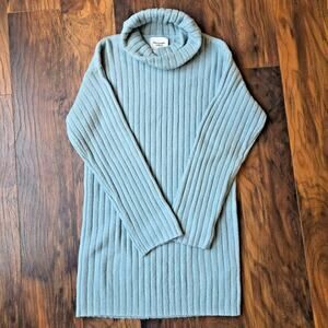 Abercrombie & Fitch Gray Ribbed Sweater Tunic XSP Petite Turtleneck Pullover